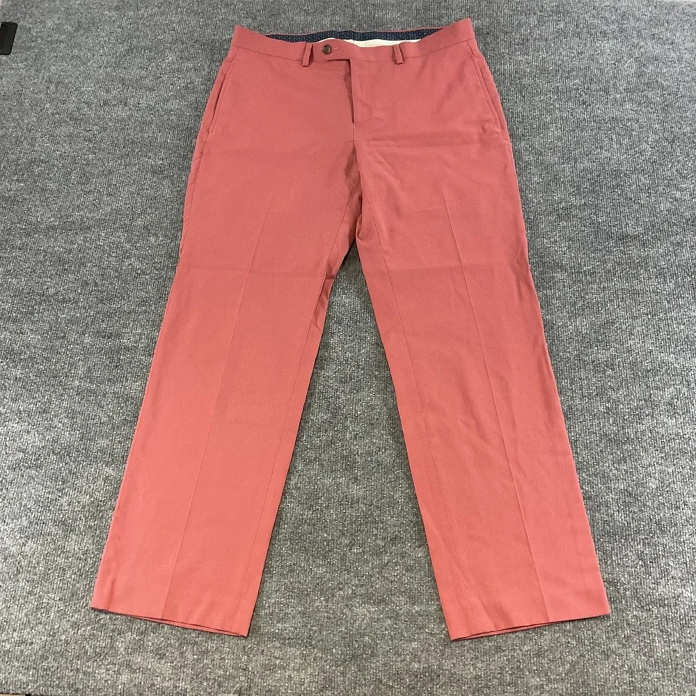 Lauren Ralph Lauren 34x30 Dress Pants Mens Salmon Pink Flat Front Classic Fit Bu